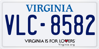 VA license plate VLC8582