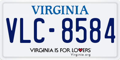 VA license plate VLC8584