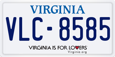 VA license plate VLC8585