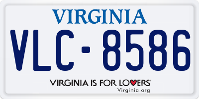 VA license plate VLC8586