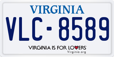 VA license plate VLC8589