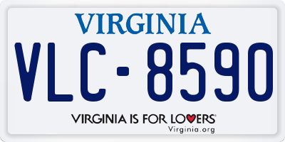 VA license plate VLC8590