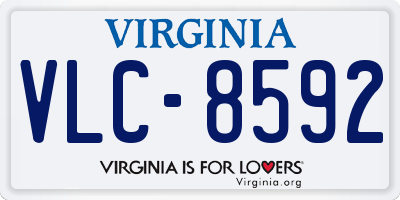 VA license plate VLC8592