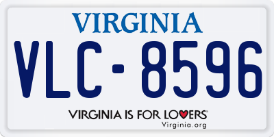VA license plate VLC8596