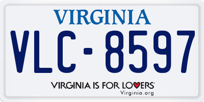VA license plate VLC8597