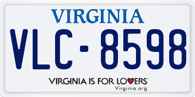 VA license plate VLC8598