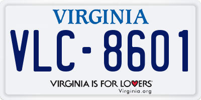 VA license plate VLC8601