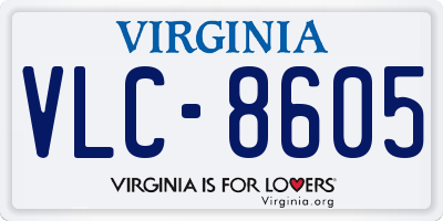 VA license plate VLC8605