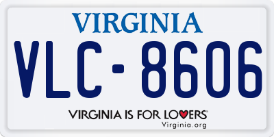 VA license plate VLC8606