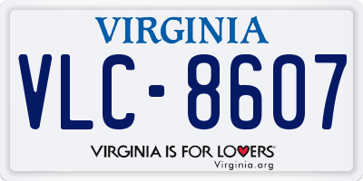 VA license plate VLC8607