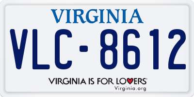 VA license plate VLC8612