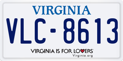 VA license plate VLC8613