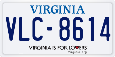 VA license plate VLC8614
