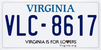VA license plate VLC8617