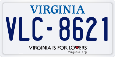 VA license plate VLC8621