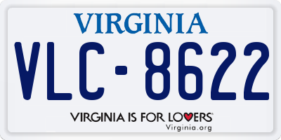 VA license plate VLC8622