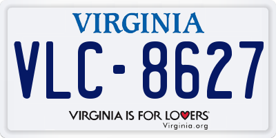 VA license plate VLC8627