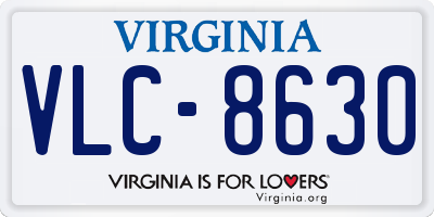 VA license plate VLC8630
