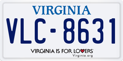 VA license plate VLC8631