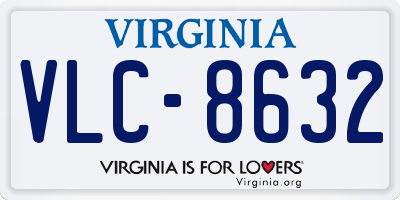 VA license plate VLC8632