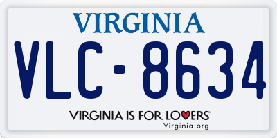 VA license plate VLC8634