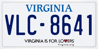 VA license plate VLC8641