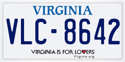 VA license plate VLC8642