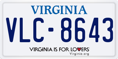 VA license plate VLC8643