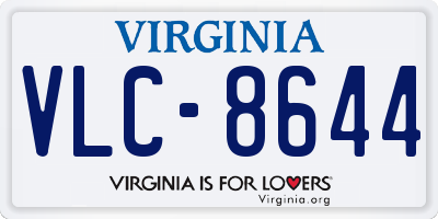 VA license plate VLC8644