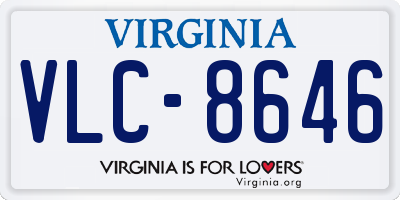 VA license plate VLC8646