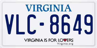 VA license plate VLC8649