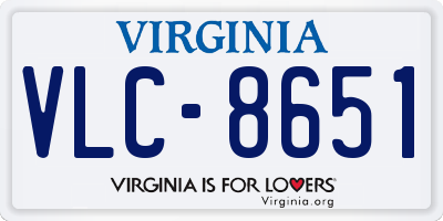 VA license plate VLC8651