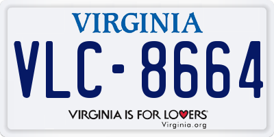 VA license plate VLC8664
