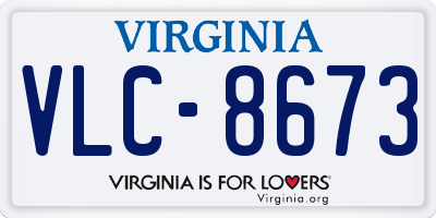VA license plate VLC8673