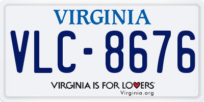 VA license plate VLC8676