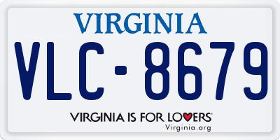 VA license plate VLC8679