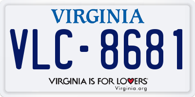 VA license plate VLC8681