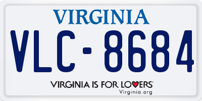 VA license plate VLC8684