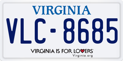VA license plate VLC8685