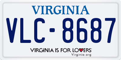 VA license plate VLC8687