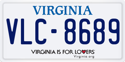 VA license plate VLC8689
