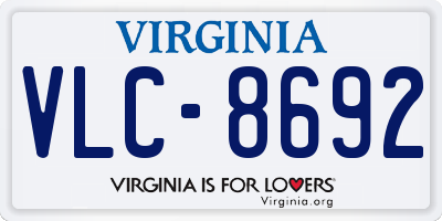 VA license plate VLC8692