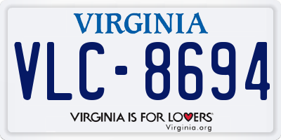 VA license plate VLC8694