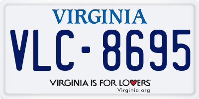 VA license plate VLC8695