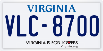 VA license plate VLC8700