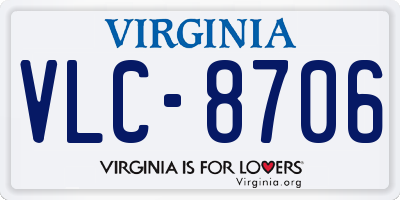 VA license plate VLC8706