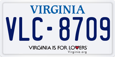 VA license plate VLC8709