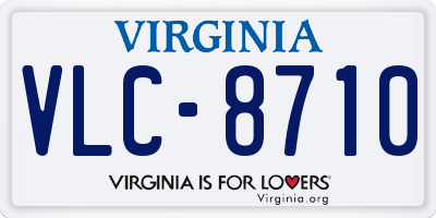 VA license plate VLC8710