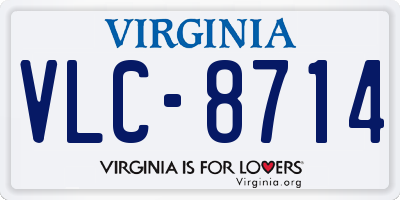 VA license plate VLC8714