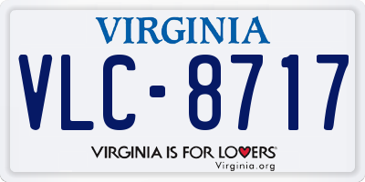 VA license plate VLC8717